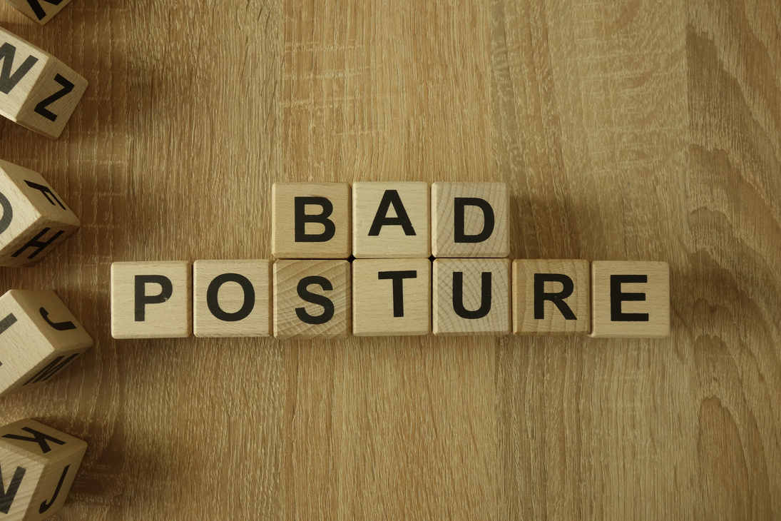 Bad posture text from wooden blocks